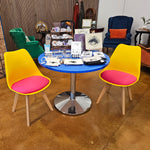 Modern plastic upholstered dining chairs