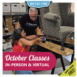 October Upholstery Classes | IN-PERSON & VIRTUAL OPTIONS