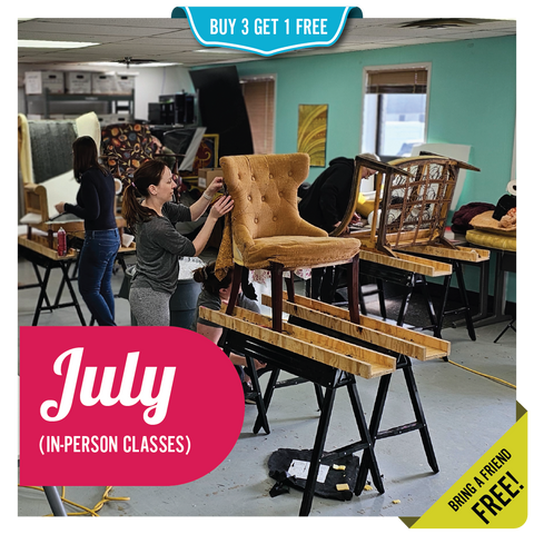 July In-Person Upholstery Workshops | Bring Your Own Project